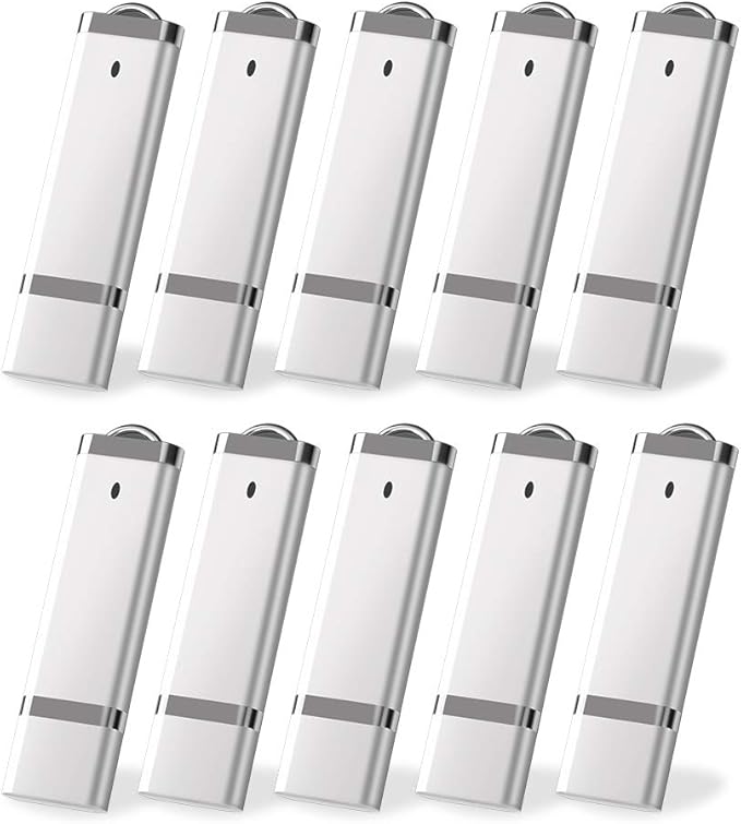 KEXIN 10PCS 8 GB Flash Drive Thumb Drive 8GB USB Drives Memory Sticks 8G Silver