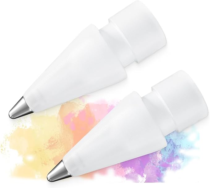 REEYEAR Realistic Fine Point Pencil Tips fits for Apple Pencil 2nd 1st Generation USB-C Version, Fine Tips Paperfeel Ipad Pro Pen 1st 2 Gen Replacement Nibs fits for Artists,Note-takers,White
