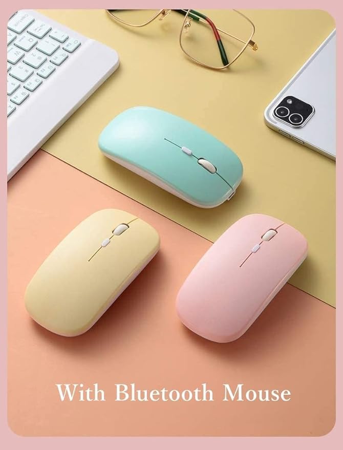 Rainbow Backlit Keyboard Case for iPad Pro 13 inch (M4) 2024 with Mouse and 7 Colors RGB Colorful Backlight Magnetic Detachable Bluetooth Keyboard Cover,Light Llue