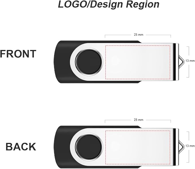 Personalized Flash Drives 256MB, Wooolken Customizable USB 2.0 Thumb Drives 10/20/50/100 Pack, Logo Memory Stick Custom Flash Drive Engraved Logo (Mixcolors)