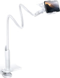 Lamicall Phone Holder, Gooseneck Mount, Compatible with 4-7'' Smartphones and Desktops, Adjustable Arm and Non-Slip Base, Easy to Install and Use