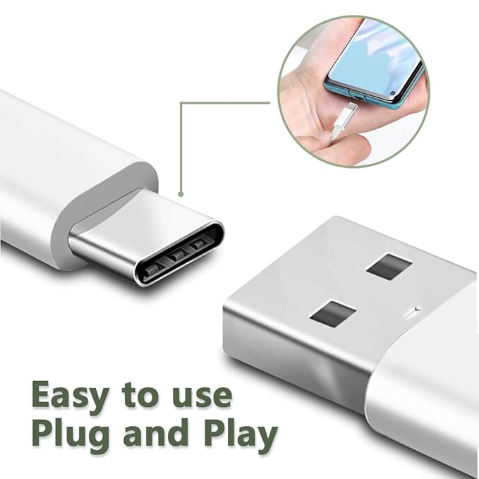10ft USB C Cable - USB C Charger Cable - USB Type C Cable - for iPad Pro 12.9/11 2018 Galaxy Ultra S20+S10 S9 S8 Note 10 8 Tab S4 MacBook Air Google Pixel 3a XL Long Type C Charger Cord Fast Charging