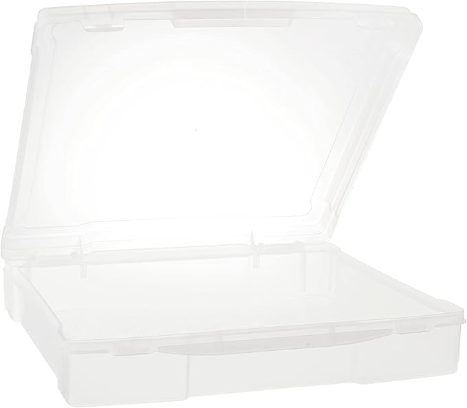 12” x 12” Plastic Scrapbook Storage Case by Simply Tidy - Portable Case for Documents, Papers, Sewing, Crafts - Clear, Bulk 12 Pack