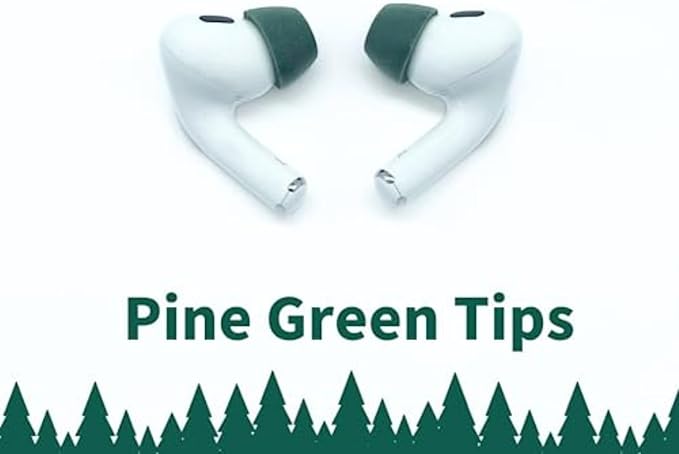 Comply Memory Foam Replacement Earbud Tips for Apple AirPods Pro 1 & 2 | Ultimate Comfort, Secure Fit, Superior Noise Isolation | Anti Slip, Prevent from Falling Out | Green, Large (3 Pairs)