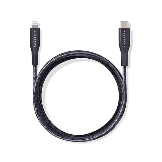CASETiFY Powerthru USB-C to Lightning Cable (2m/6.6ft) - Black