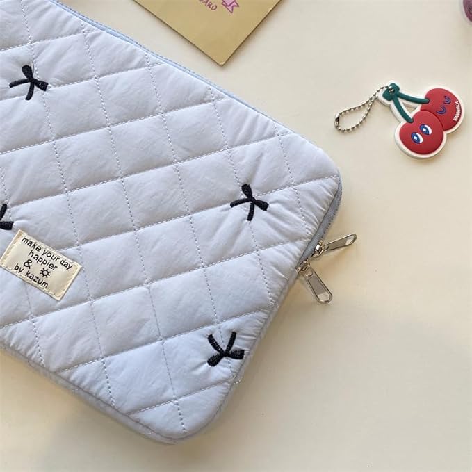 Cute Bow Graphic Carrying Laptop Bag Y2K Preppy Laptop Sleeve Case Bag Kawaii Pad Computer Protect Case Pouch (15-15.6 inch,Black)