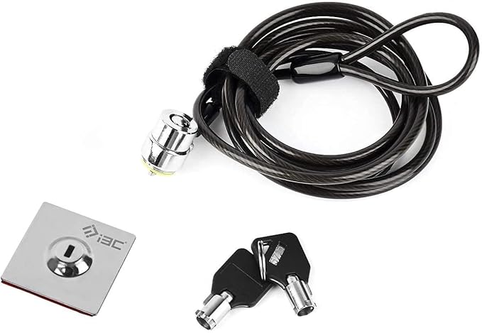 I3C Laptop Cable Lock, Hardware Security Cable Lock with Keys, Anti Theft Combination Lock for Laptop Monitor Compatible with Tablet Surface Projector and Other Electronic Devices