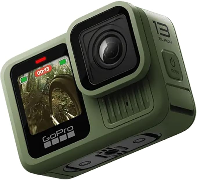 GoPro HERO13 Waterproof Action Camera Dive Kit with 5.3K60 UHD Video, 27MP HDR Photos - Bundle with Protective Housing, Video Light Pack, Camera Tray, Double Clip, 64GB microSD Card (Hero13 Green)