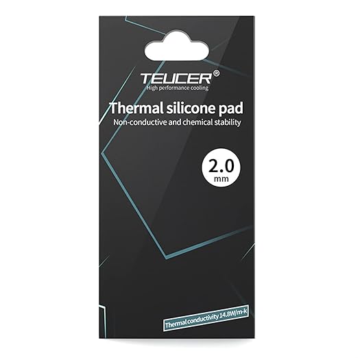 Thermal Pad 14.8 W/mK, 85x45x2mm, Non Conductive Heat Resistance High Temperature Resistance, Silicone Thermal Pads for Laptop Heatsink GPU CPU LED Cooler (2mm)