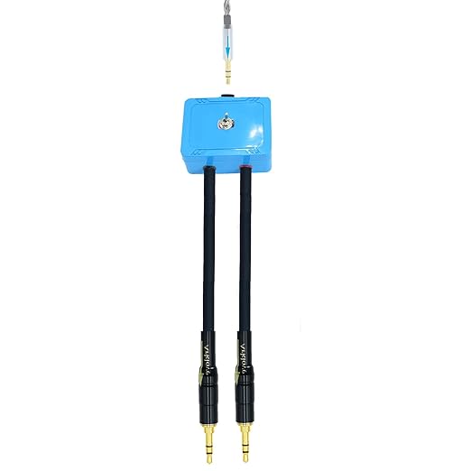 10ft Sound Channel swicher 1/8" aux Input 3.5mm Female to 2X 3.5 Output Switch Selector 2 in 1 Out R/L Stereo Audio 1 in 2 Out Stereo Audio Splitter with Phone pc Player Switching