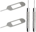 4 Pcs SIM Card Removal Openning Tool Tray Eject Pins Needle Opener Ejector Compatible with All iPhone Apple iPad HTC Samsung Galaxy Cell Phone Smartphone Watchchain Link Remover (Style F)