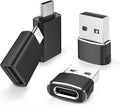 Elebase 4Pack USB to USB C Adapter with Type C Male to 3.0 Female Adaptor,Thunderbolt 4 to Type A OTG Converter for iPhone 16 15 14 Pro Max，Mouse,Keyboard,Samsung S25,iPad,iWatch 10 9,Car,AirPods
