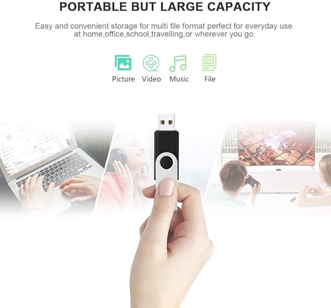 KEXIN 128GB Flash Drive 20 Pack Flash Drive Bulk USB Thumb Drive 128 GB USB Drive USB 2.0 Flash Drive with Led Indicator, Black