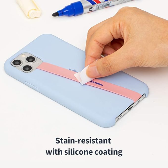 Sinjimoru Stretchable Silicone Phone Strap, Flexible and Elastic Grip Holder for iPhone & Android, Secure Phone Loops Finger Grip with Wireless Charging Support Sinji Loop White
