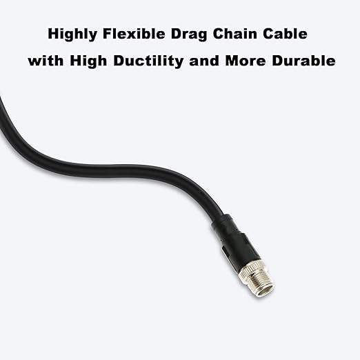 Alvin's Cables M12 8 Pin Male to RJ45 Shielded Ethernet Cable X Coded 8 Position Cat6a Cable for Cognex Industrial Camera 9.84ft/3M