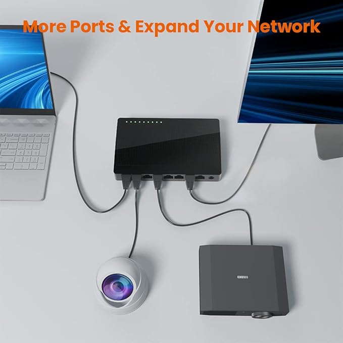 Tenda SG108, 8-Port Gigabit Ethernet Switch, Unmanaged Network Hub, Ethernet Splitter, Plug & Play, Shielded Ports & Plastic Case, Desktop/Wall-Mount, Fan-Less, Limited Lifetime Protection