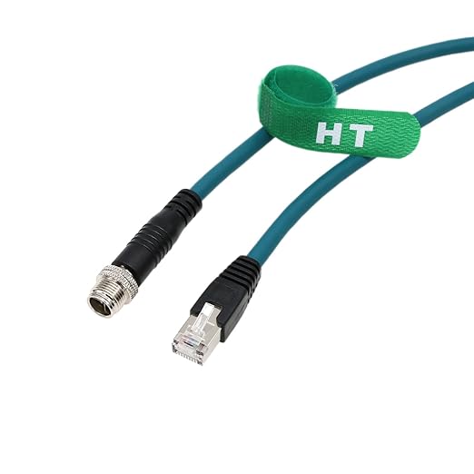 Ethernet Cable for Cognex in-Sight 2000 7000 8000 9000 Basler Baumer Camera Sensor Barcode Reader, 8 Pin X-Coded M12 to RJ45 CAT-7e 20M