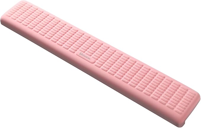 UnivoColors PostureUp L-Shaped Desk Long Wrist Rest Elbow, Non-Slip, Memory Foam, Desk Edge Support, Ergonomic Design for Long-Hour Work (23.6 * 3.9 inch One-Piece Design,Pink)