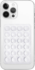 Silicone Suction Phone Case Mount, Non Slip Sticky Phone Grip for Cellphone, Silicon Adhesive Suction Cup Phone Mount, Strong Grip Holder for Selfies and Videos (White)