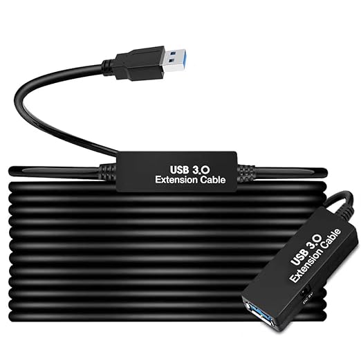 33FT USB 3.0 Active Extension Cable,USB Extension Cord A-Male to A-Female,Compatible with Oculus Quest 3 VR,Headset,Hard Drive,Printer,Webcam,Scanner,PS4 More
