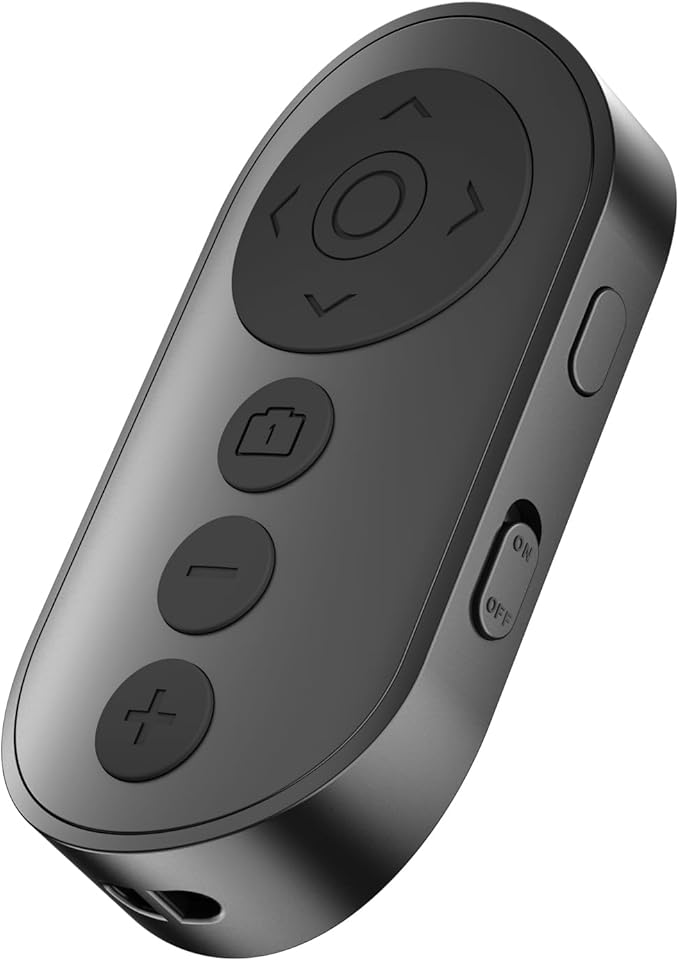 Wireless Camera Remote Control with Zoom for iPhone & Android, Versatile Shutter with Front/Rear Camera Switch for Photo & Video, Smartphone Remote Clicker for TikTok