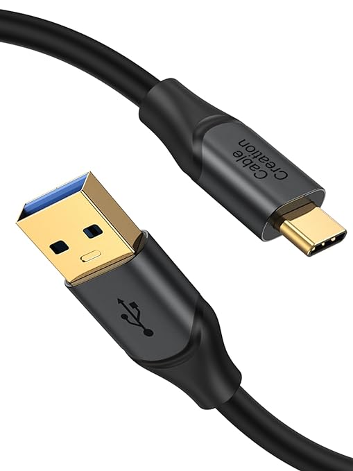 CableCreation USB C to USB A Cable 1FT 2Pack, USB-C to USB 3.1 USB 3.2 Gen2 10Gbps USB-A to C Data Cable, Android Auto Cord 3A for Type C External SSD MacBook Pro iPad S21, iPhone 15/16 Pro Max