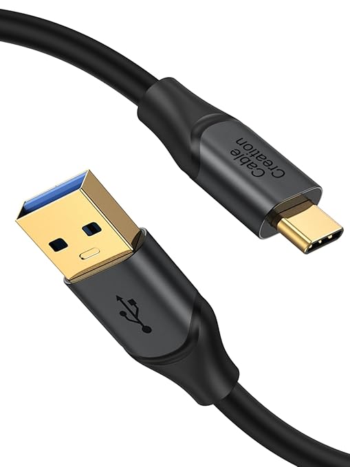 CableCreation 2-Pack USB C to USB A Cable 3.3FT, USB 3.2 Gen2 10Gbps A to C Data Cable, Android Auto Cord 3A for USB C External SSD MacBook Pro iPad, iPhone 16/15, Pixel, 1.0m Gray