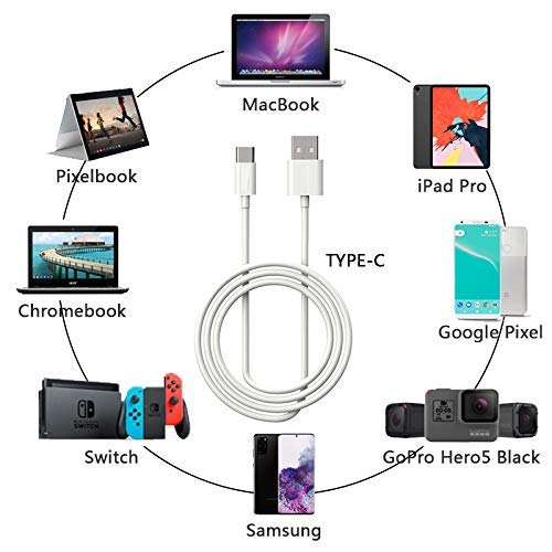 10ft USB C Cable - USB C Charger Cable - USB Type C Cable - for iPad Pro 12.9/11 2018 Galaxy Ultra S20+S10 S9 S8 Note 10 8 Tab S4 MacBook Air Google Pixel 3a XL Long Type C Charger Cord Fast Charging