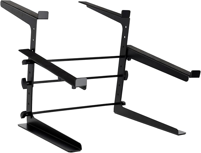 Rockville Rock2d2 Adjustable Dual Shelf DJ Controller Midi Keyboard Laptop Stand