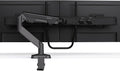 Dual Monitor Arm Desk Mount with Gas Spring & USB Charging, Fits 17–32” inches Screens up to 33 lbs, VESA 75x75/100x100, Crossbar Handle for Easy Adjustment, Black, Dual