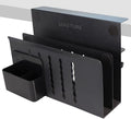 LUKETURE Laptop Holder, Steel Desk Side Storage, No Drill Standing Desk Accessories, Clamp on Laptop Mount with Pen Holder, Fits Flat Edge Tables 0.3" to 2.8" (Black, L(2 Tier))