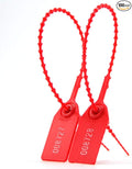 Leadseals(R) 100 Plastic Tamper Seals, Zip Ties for Fire Extinguishers Pull Tite Security Tags Numbered Disposable Self-Locking Tie 250mm Length (Red)