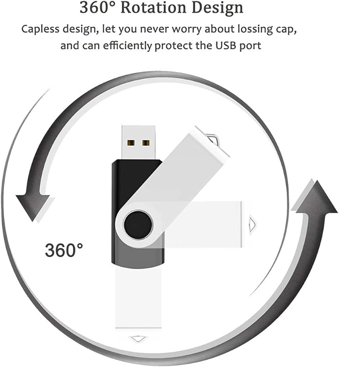 USB Flash Drive 8GB 100 Pack, Bulk USB 2.0 Flash Drives Thumb Drive Swivel Memory Stick Jump Drive Pen Drive,8 gig 100 Pieces