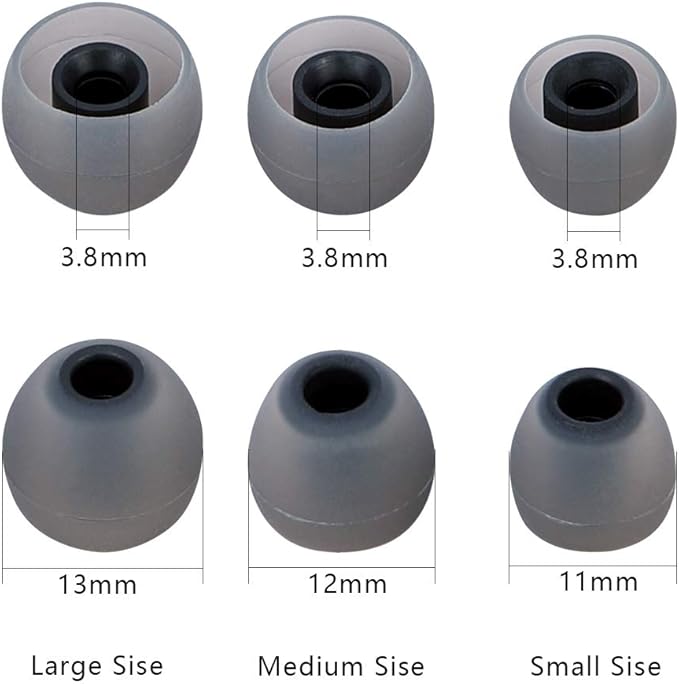Brandless Earbud Tips Replacement - 9 Pairs SML, SENSO, TOZO, Sony Compatible, Soft Silicone, Black, Green, Blue