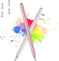 Stylus Pen for iPad, LUNTAK Stylus Pens for Apple/iPhone/Ipad pro/Mini/Air/Android/Microsoft/Surface All Capacitive Touch Screens Universal with 4 Replacement Tips (2 Pcs, Pink and Silver)