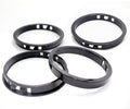 3-9/16"(90mm) Black Snap-in Knockout Insulating Bushing Grommets, Plastic Cable Hole Grommets for Wiring, Round Nylon Snap in Locking Electrical Wire Cord Hose Tubing Bushings Grommets, 4pcs