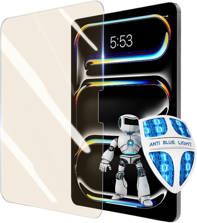 PERFECTSIGHT Anti Blue Light Screen Protector Compatible with iPad Pro 11 Inch 2024 6th Gen, [Medical-Grade HD Clear Eye Protection] Blue Light Blocking Filter 6 Radiations Tempered Glass