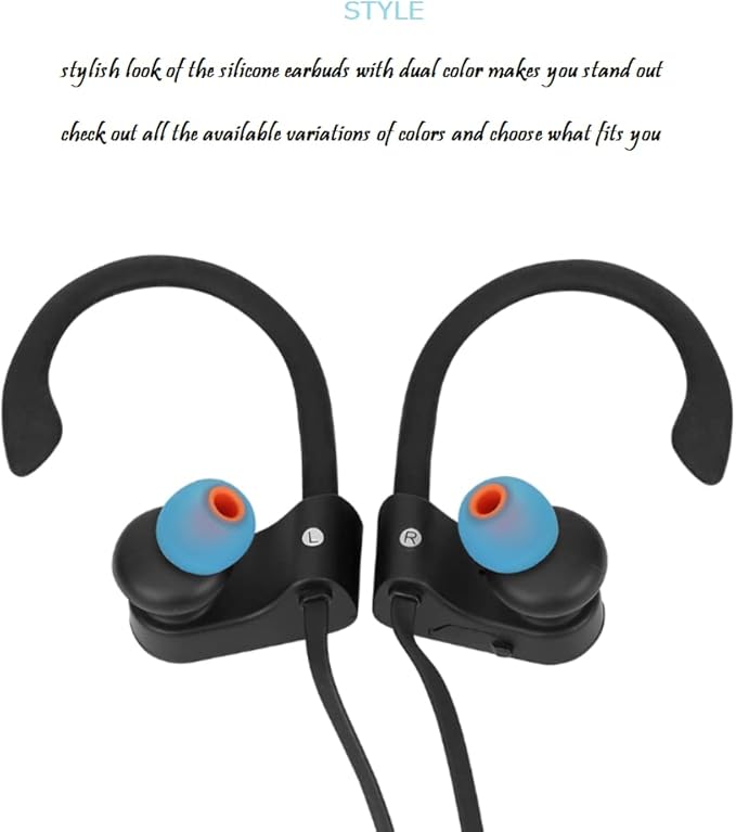 Earbuds Replacement Tips Silicone Earbud Tips Ear Bud Replacement Pieces Ear Gels Fit for Inner Hole from 3.8mm - 5.1mm Earphones 9 Pairs S/M/L Blue-Orange