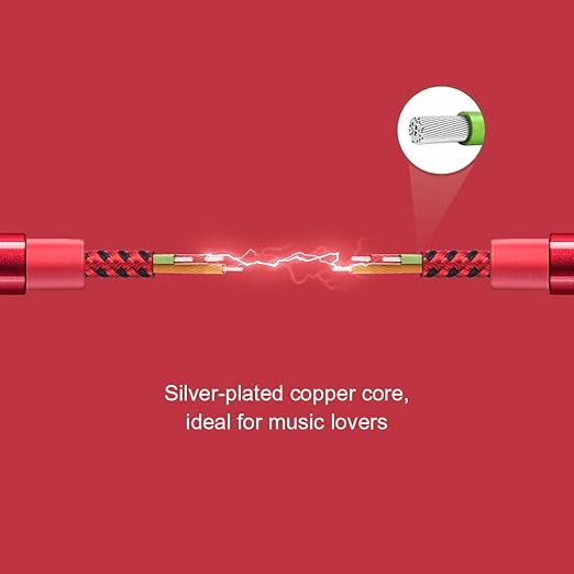 CableCreation Audio Cable, 3FT 3.5mm Right Angle Male to Male Auxiliary Jack HiFi Cable with Silver-Plating Copper Core,24KGold Plated, Red