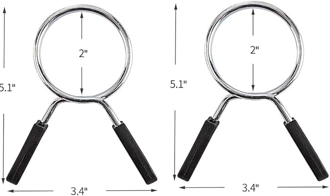 Barbell Clips Olympic Barbell Clamps Collars 2 Inches Weight Bars Lock Dumbbell Spring Clips Circlip Fitness Weightlifting Buckle 4 Pack