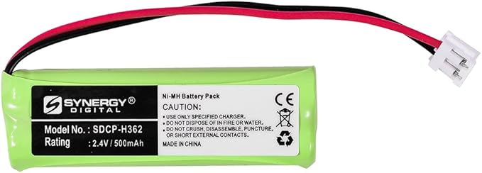 Synergy Digital Cordless Phone Batteries, Compatible with Vtech 89-1337-00-00, BT18443, BT28443 Cordless Phone Batteries (Ni-MH, 2.4V, 500 mAh), Set of 4