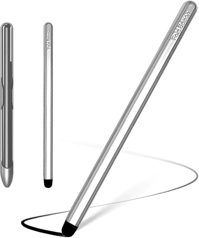 Stylus Pens with Pen Slot for Touch Screens, High Precision Capacitive Universal Stylus for iPad iPhone Tablets Samsung Galaxy All Touch Screen Devices (Silver-Long)