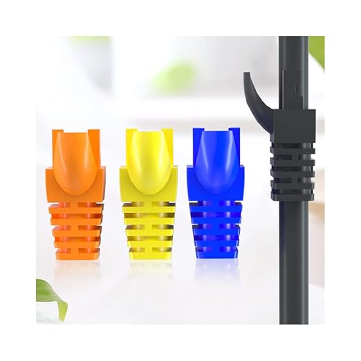 50 Pcs Cat5 Cat5E Cat6 Strain Relief Boot, RJ45 Plug Connector Cover Modular Network Plug Connector Cap Cable Connector Boots, White
