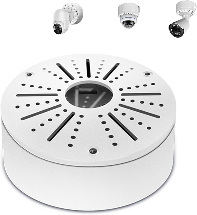 WEILAILIFE 【Compatible Almost All Cameras Type】 Universial Camera Junction Box Metal Universal Bullet Security Camera Junction Box Mount Bracket, Metal Indoor/Outdoor Camera Junction Box