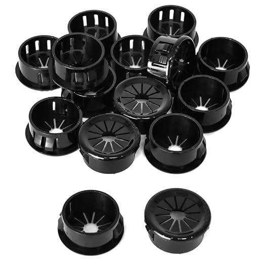 30PCS Cable Grommets, 7/8"(22mm) Desk Hole Cover Petal Shaped Buckle Type Nylon Snap Bushing Grommet, Wire Hole Cover Insert for Cables and Cords Management and Protection of Cabinet, Black