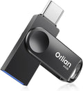 64GB USB C Flash Drive, Dual Drive USB 3.0 and Type C Thumb Drive Up to 110MB/s Read Metal Waterproof Swivel Design Portable for PC Laptop Tablet Android Smartphone iPhone 15 and More, Black