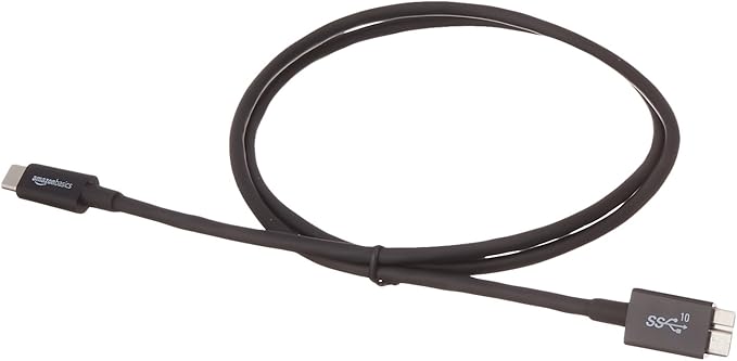 Amazon Basics USB-C to Micro USB 3.1 Gen 2 Fast Charging Cable, 10Gbps High-Speed, 3 Foot, Black
