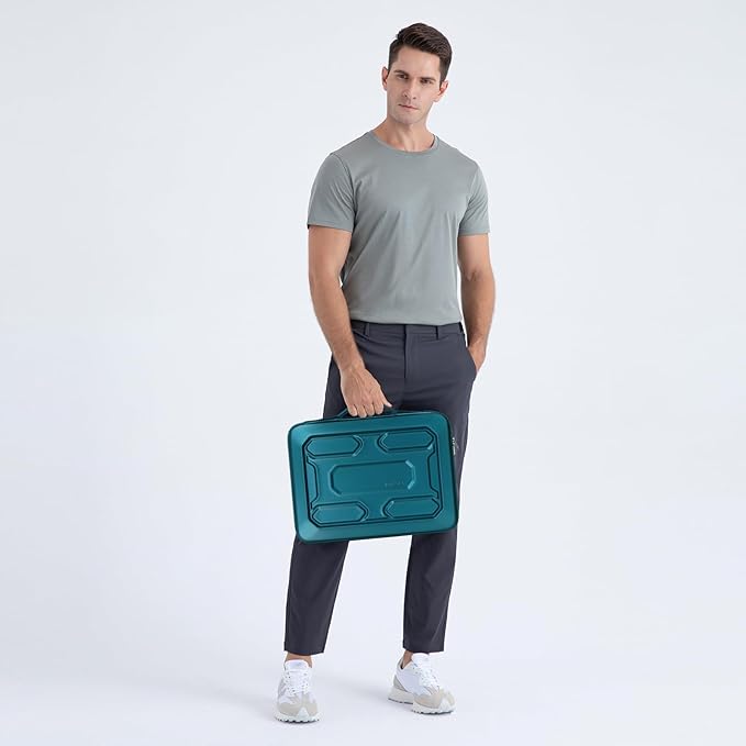 DOMISO 13.3 inch Laptop Sleeve with Handle Shockproof Computer Bag Waterproof EVA Protective Carrying Case for 13-13.3 inch Notebooks/13 MacBook Air/MacBook Pro Retina/Dell XPS 13/HP, Teal