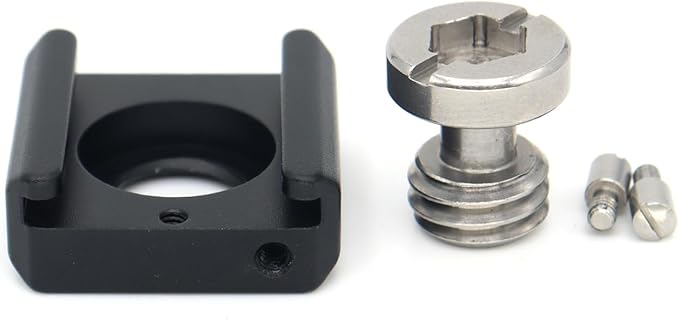 Camera Hot Shoe Extension Bracket Cold Shoe Mounts for Camera Cage Tripod Magic Arm Microphone LED Video Light, Shoe Mount Holder with 1/4'' 3/8'' Arri Thread and Arri-locating Hole