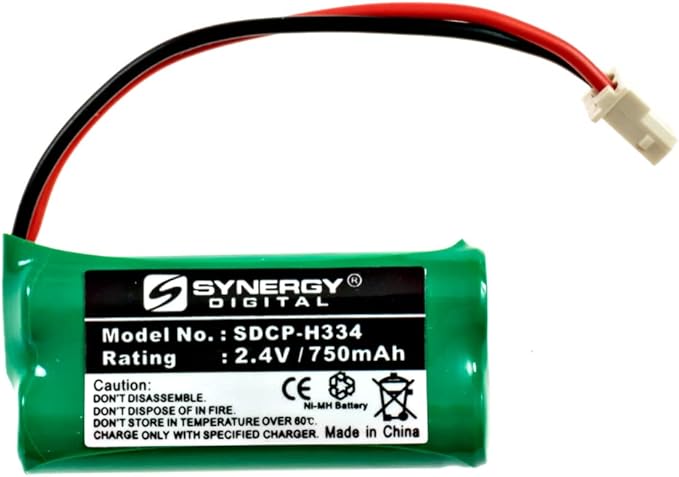 Synergy Digital Cordless Phone Batteries, Compatible with Vtech CS6529 Cordless Phone, (Ni-MH, 2.4V, 750 mAh) Ultra Hi-Capacity, Combo-Pack Includes: 2 x SDCP-H334 Batteries